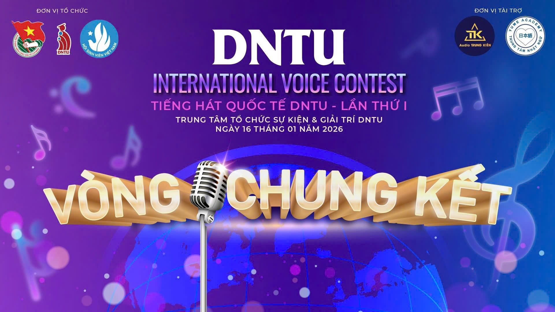 🎤✨ CHUNG KẾT CUỘC THI “DNTU INTERNATIONAL VOICE CONTEST – TIẾNG HÁT QUỐC TẾ” NĂM 2026 ✨🎤